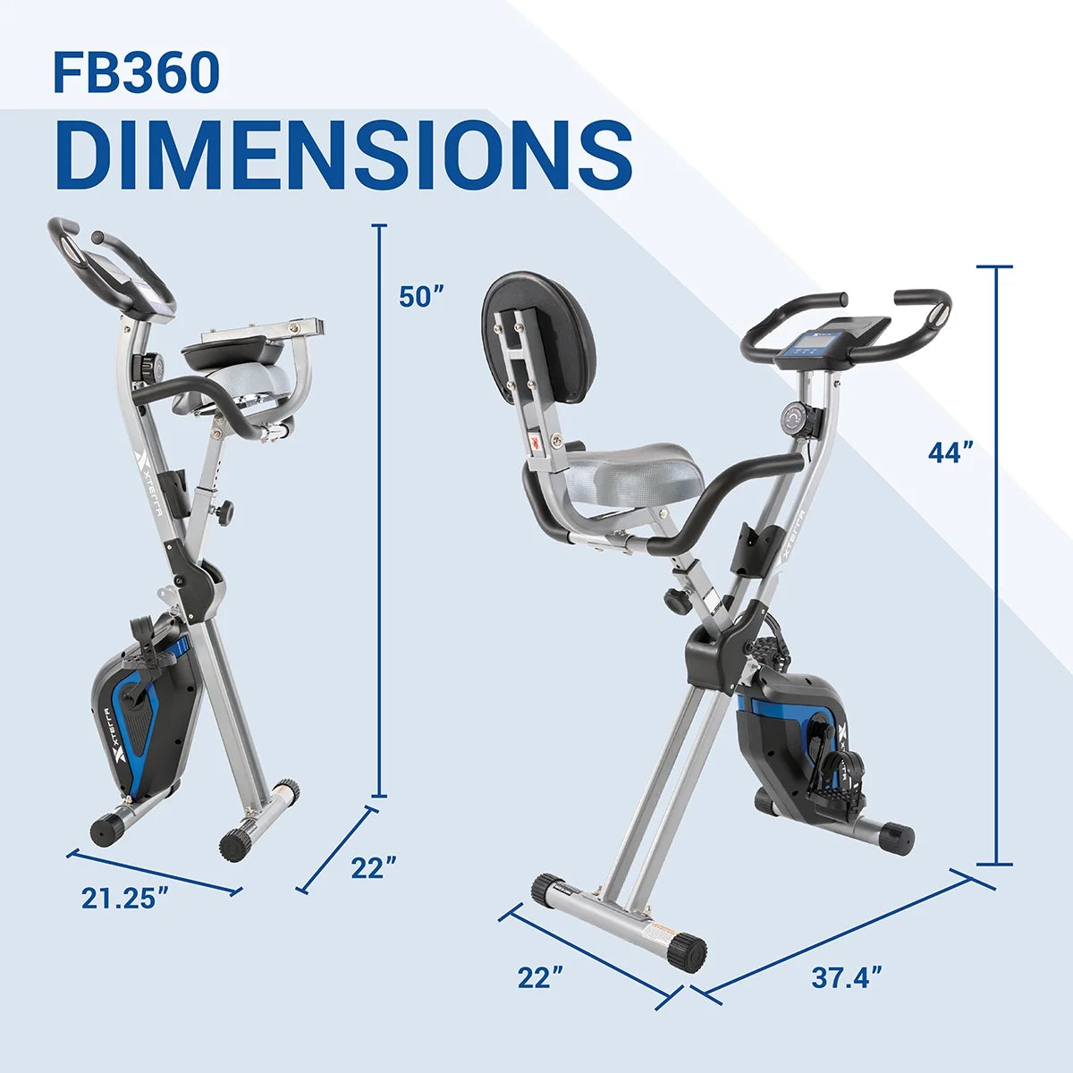 Fitness FB360 Compact Stationary Upright Folding Bike with Magnetic Resistance and 250 Lb Weight Limit