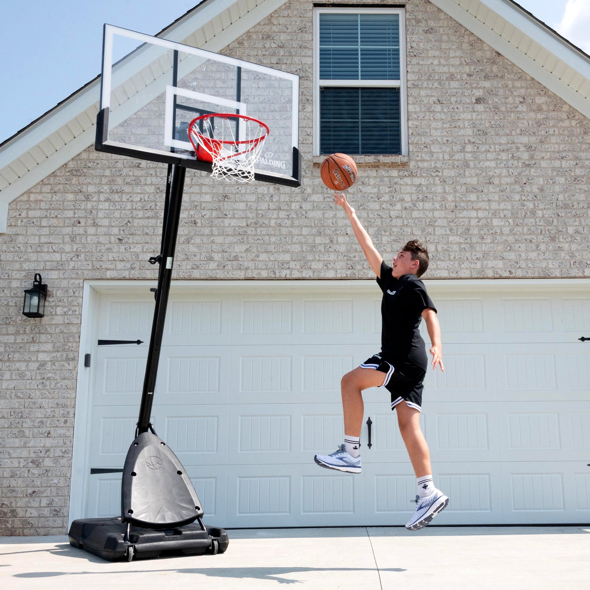 54-Inch Portable Basketball Hoop with Shatter-Proof Polycarbonate Backboard, Adjustable Exactaheight System & Pro Slam Rim-Outdoor Play