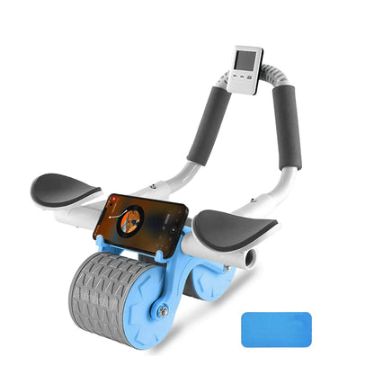 2025 New with Timer Ab Abdominal Exercise Roller Elbow Support, Abs Roller Wheel Core Exercise Equipment, Automatic Rebound Abdominal Wheel