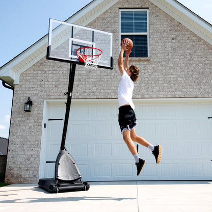 54-Inch Portable Basketball Hoop with Shatter-Proof Polycarbonate Backboard, Adjustable Exactaheight System & Pro Slam Rim-Outdoor Play