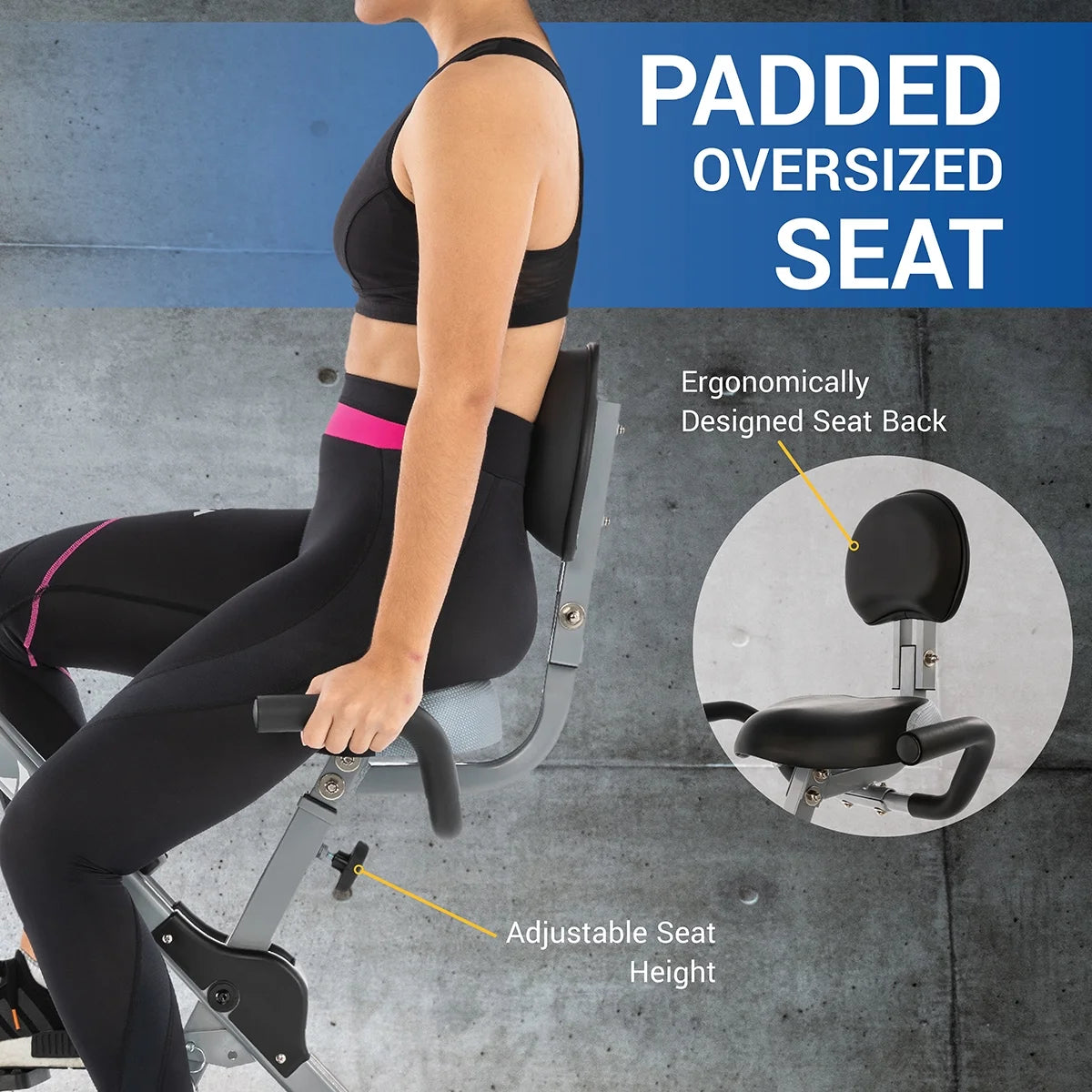 Fitness FB360 Compact Stationary Upright Folding Bike with Magnetic Resistance and 250 Lb Weight Limit