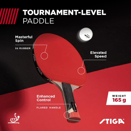 Pro Carbon + Raptor Performance-Level Table Tennis Rackets with Carbon Technology for Tournament Play - 7-Ply Blade with Flared Handles - 2Mm Sponge for Enhanced Control and Speed