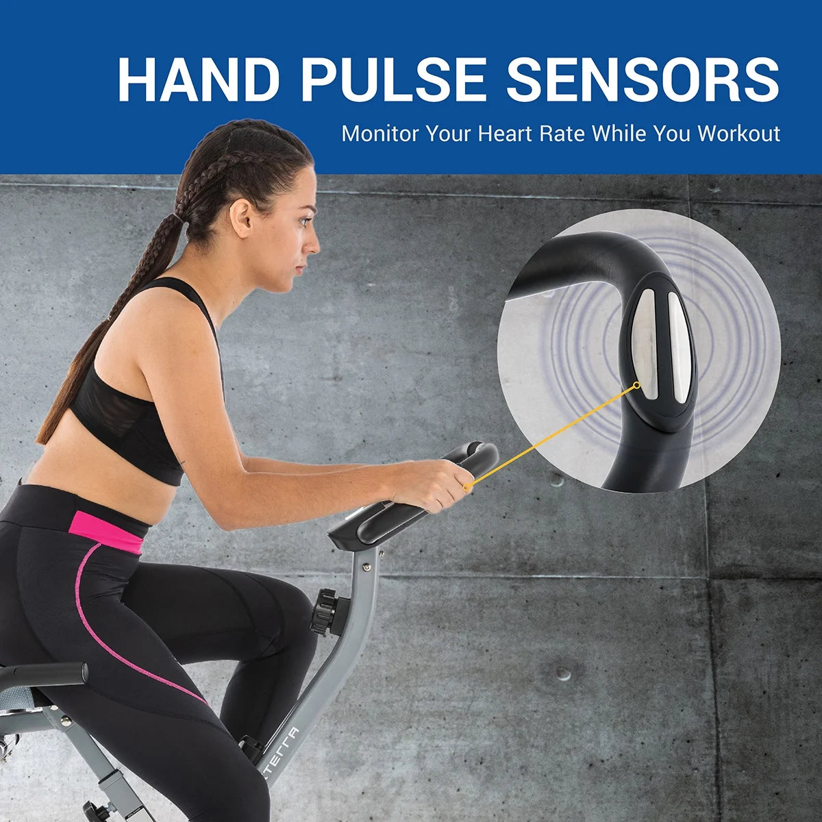 Fitness FB360 Compact Stationary Upright Folding Bike with Magnetic Resistance and 250 Lb Weight Limit