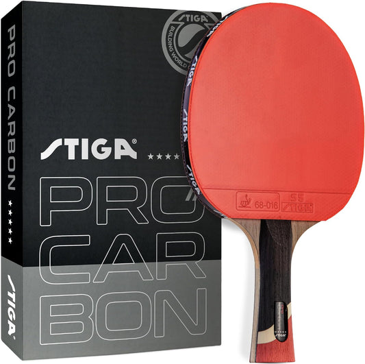 Pro Carbon + Raptor Performance-Level Table Tennis Rackets with Carbon Technology for Tournament Play - 7-Ply Blade with Flared Handles - 2Mm Sponge for Enhanced Control and Speed