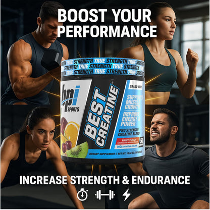 Best Creatine – Creatine Monohydrate, Himalayan Salt – Strength, Pump, Endurance, Muscle Growth, Muscle Definition – No Bloat – Fruit Punch – 50 Servings – 10.58 Oz.