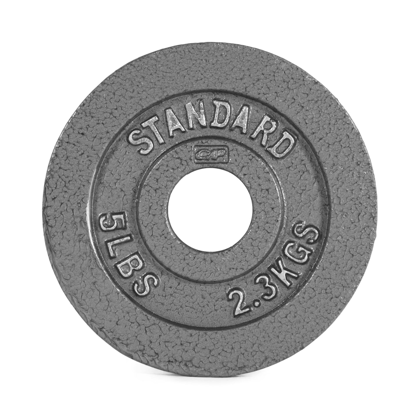 Barbell Gray Olympic Cast Iron Weight Plate, 5 Lb