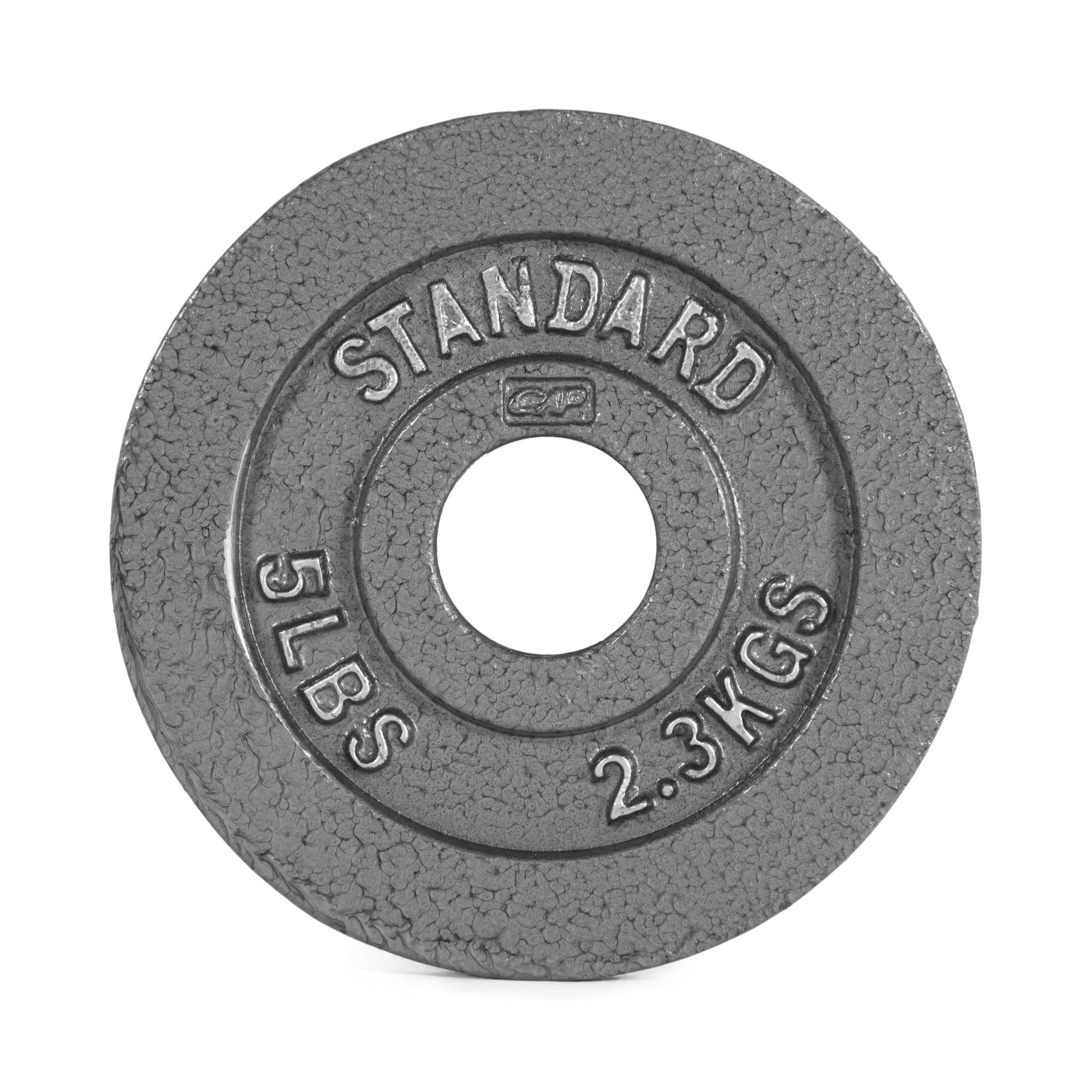 Barbell Gray Olympic Cast Iron Weight Plate, 5 Lb