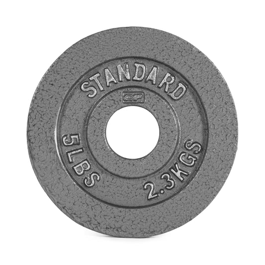 Barbell Gray Olympic Cast Iron Weight Plate, 5 Lb