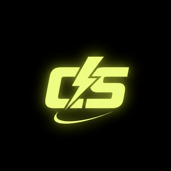 a bit glow effect and not entire name just initials and a sign