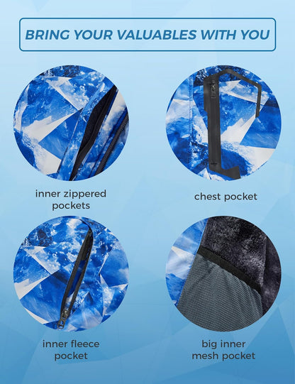 Men'S Mountain Waterproof Ski Jacket Windproof Rain Jacket Winter Warm Hooded Coat