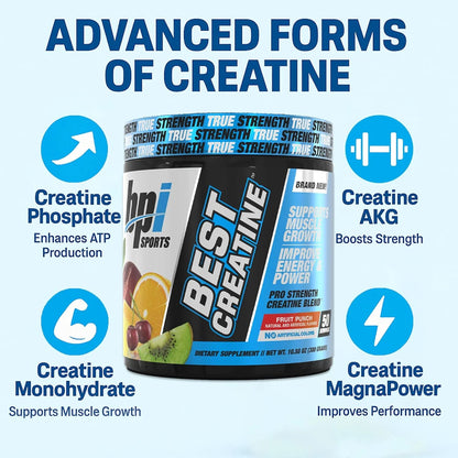 Best Creatine – Creatine Monohydrate, Himalayan Salt – Strength, Pump, Endurance, Muscle Growth, Muscle Definition – No Bloat – Fruit Punch – 50 Servings – 10.58 Oz.