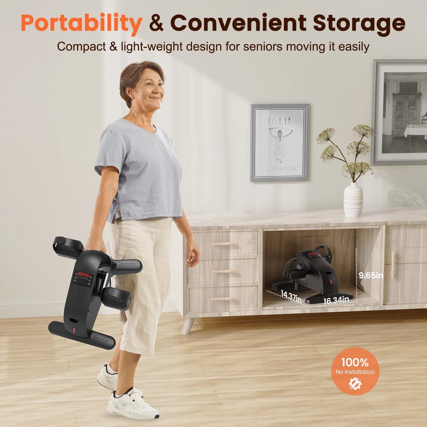 Mini under Desk Bike ,Electric Pedal Exerciser Leg/Arm Cycle for Senior, Physical Therapy, with Remote Control