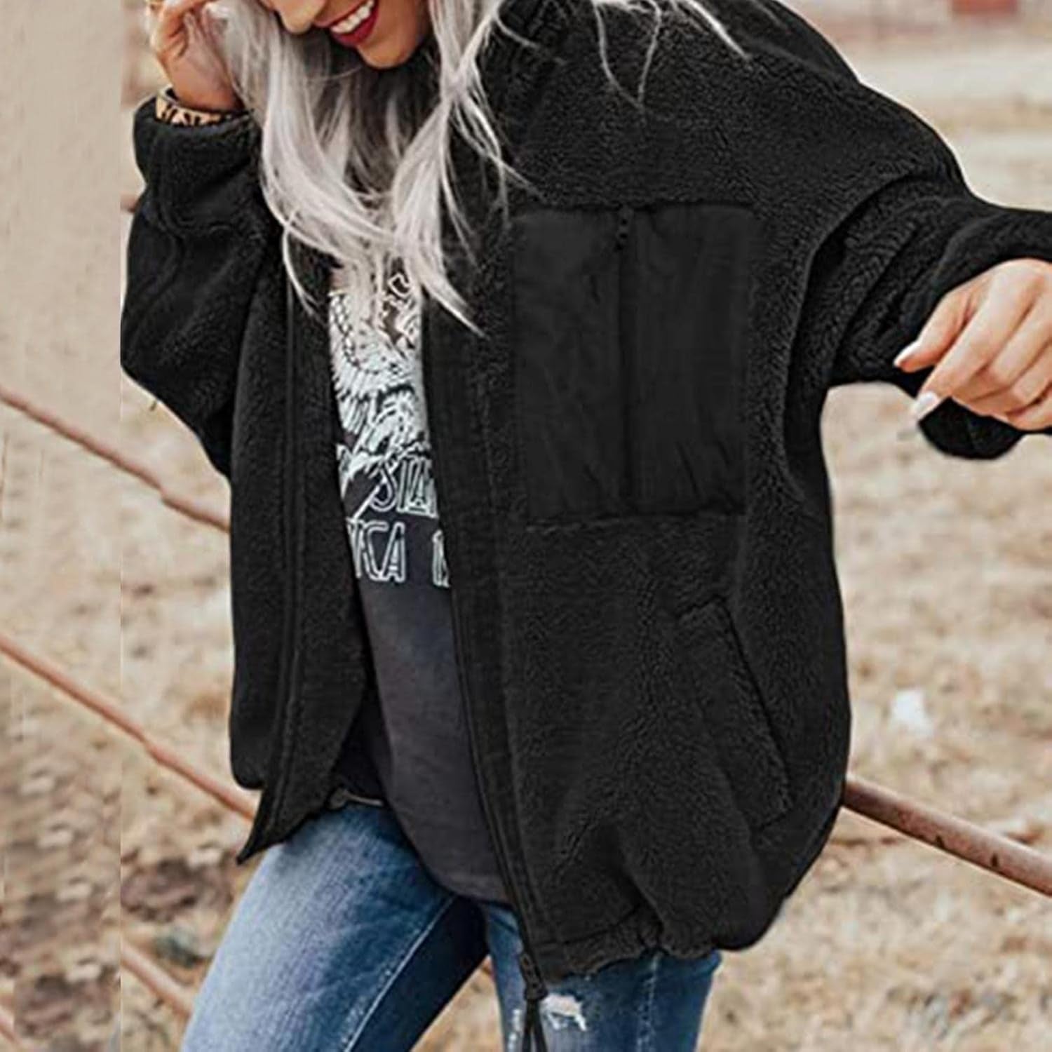 Long Sleeve Shirts for Women Trendy, Casual Cartoon Dinosaur Sweatshirt Long Sleeve Splice Cute Hoodies Teens Girls Pullover Black