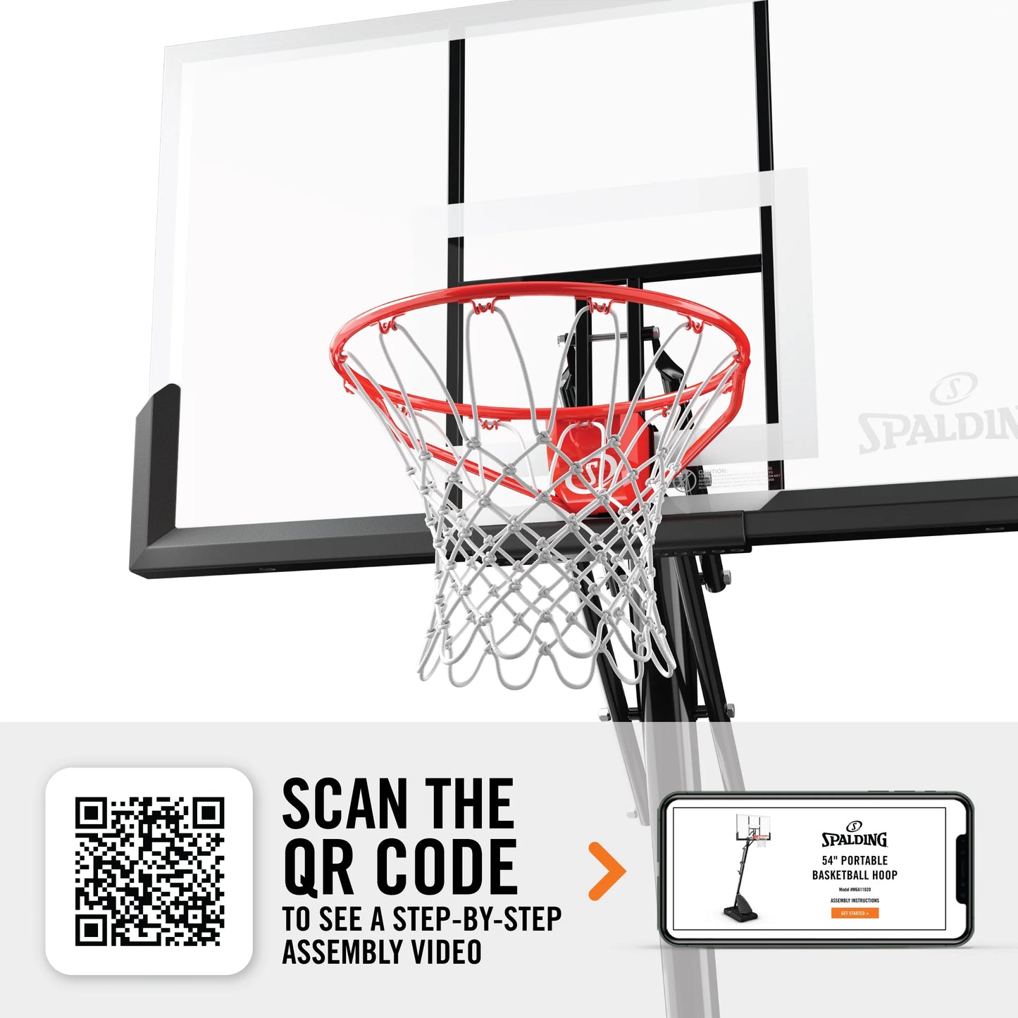 54-Inch Portable Basketball Hoop with Shatter-Proof Polycarbonate Backboard, Adjustable Exactaheight System & Pro Slam Rim-Outdoor Play