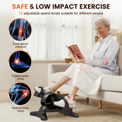 Mini under Desk Bike ,Electric Pedal Exerciser Leg/Arm Cycle for Senior, Physical Therapy, with Remote Control